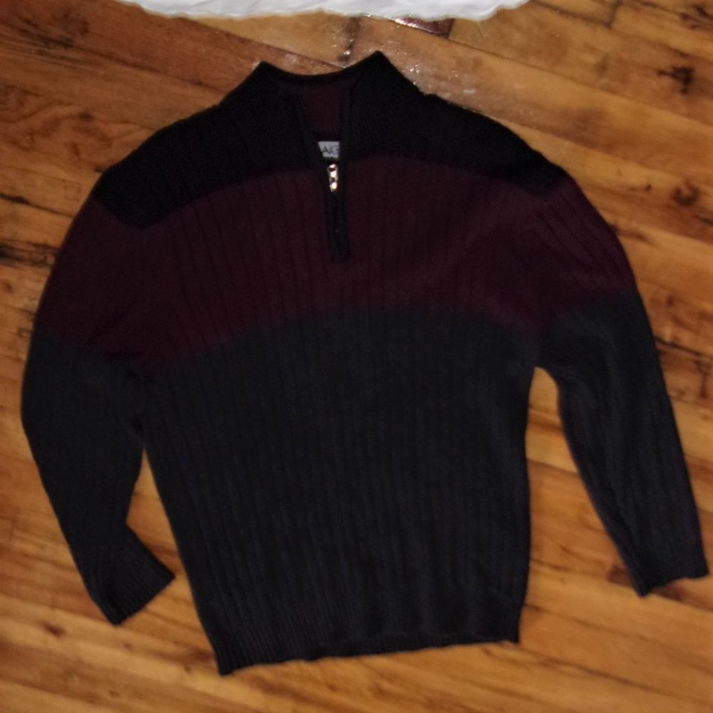 sweater black maroon  striped extra large mens  shirt top warm
